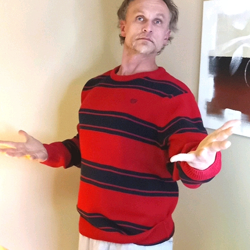 Chaps crewneck striped sweater
